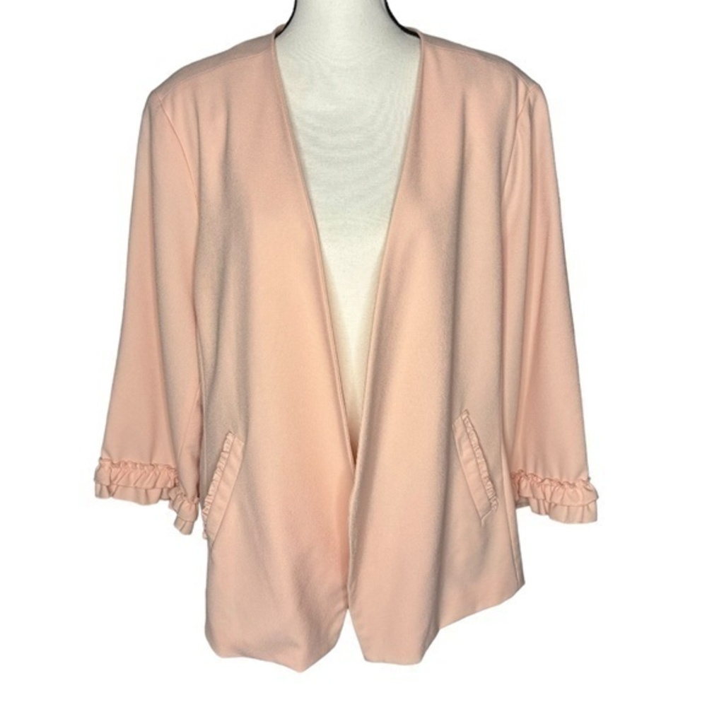 Nanette by‎ Nanette Lepore Blazer Jacket Pink Bella Donna Open Front Size 3X